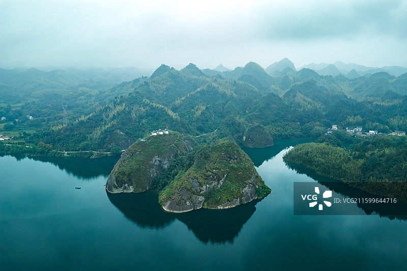航拍湖南常德桃源夷望溪风光图片素材