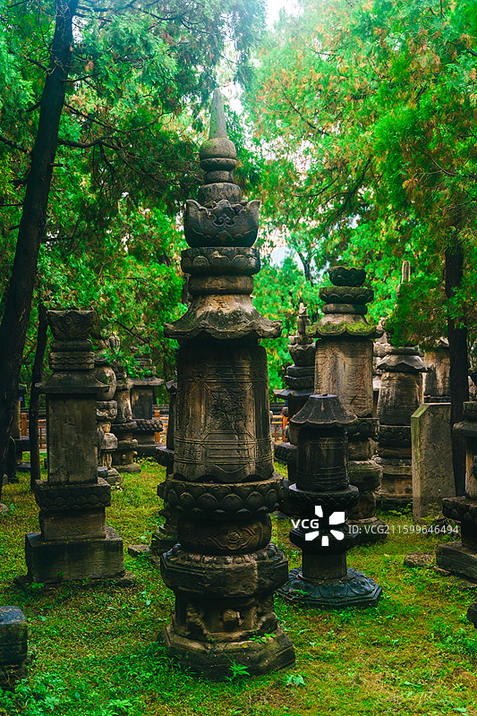 千年古刹灵岩寺，静谧的墓塔林图片素材