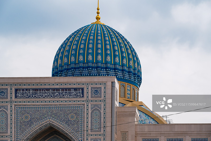 中亚风格清真寺建筑外观图片素材