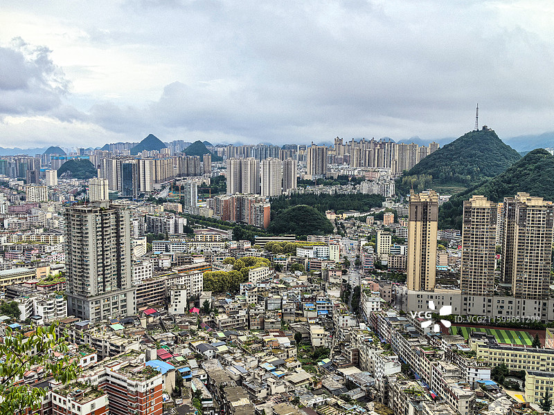 贵州六盘水市中国凉都六盘水城市风光图片素材