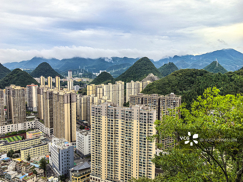 贵州六盘水市中国凉都六盘水城市风光图片素材