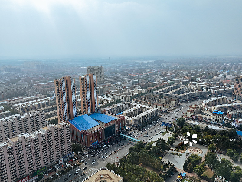 开原市 许台村 人民公园 植物园 航拍图片素材