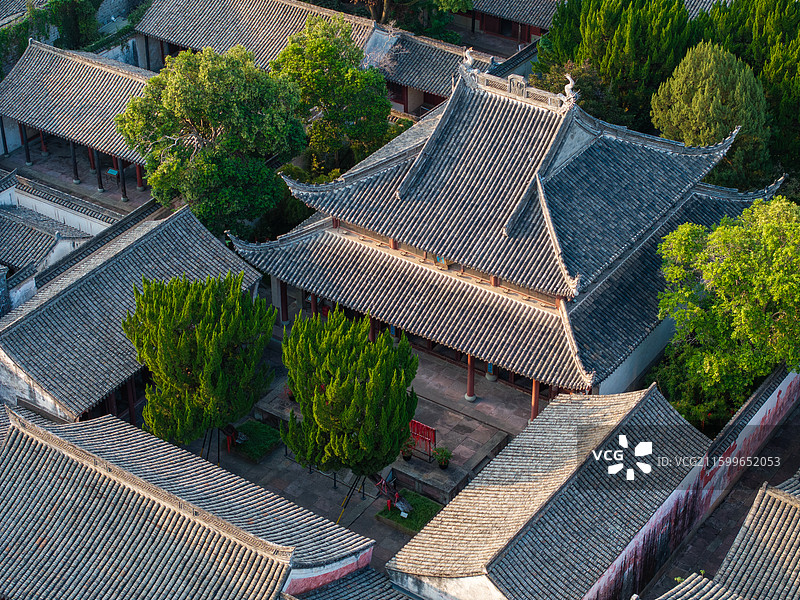 浙江宁波慈城古县城航拍图片素材