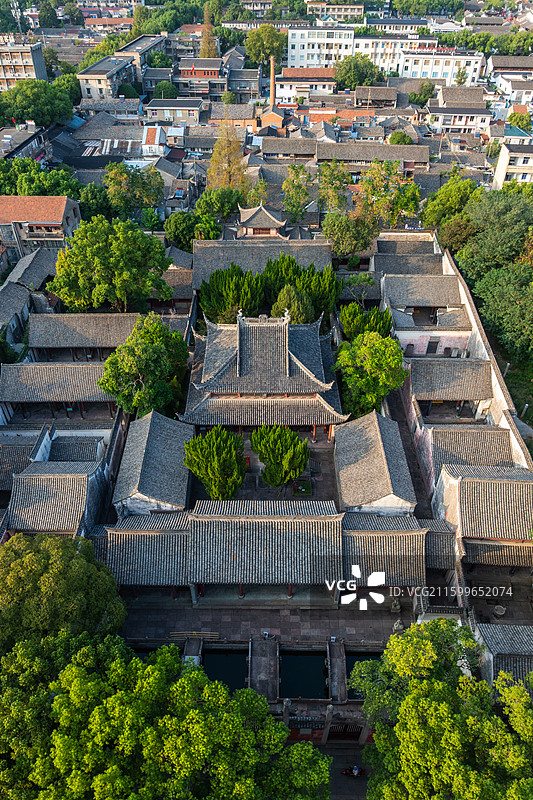 浙江宁波慈城古县城航拍图片素材