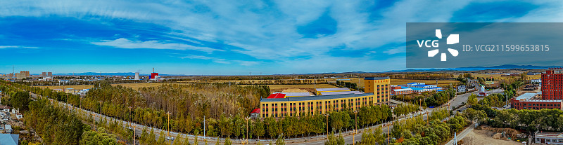 依兰县 依兰镇 通江路 东山公园 航拍图片素材