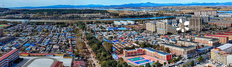 依兰县 依兰镇 通江路 东山公园 航拍图片素材