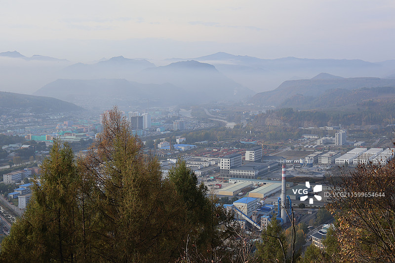 吉林-长白县塔山公园远眺图片素材