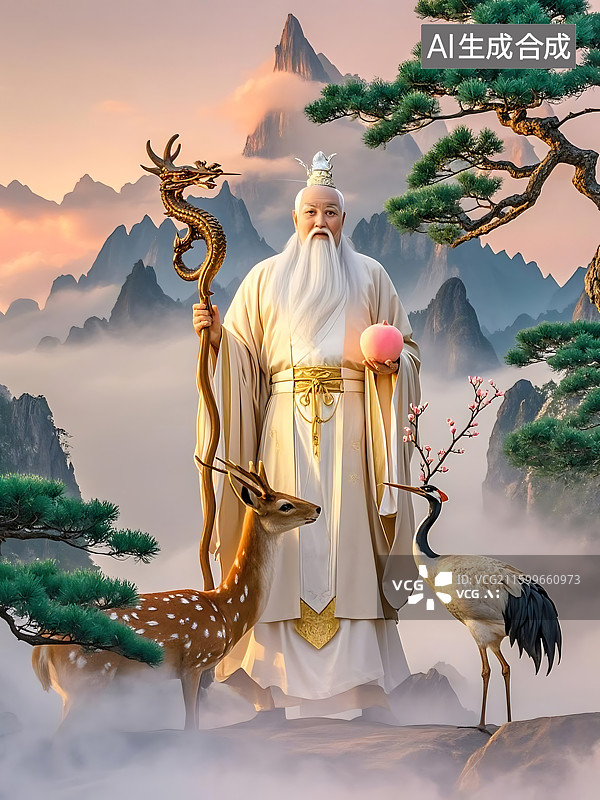 【AI数字艺术】仙风道骨神仙图图片素材