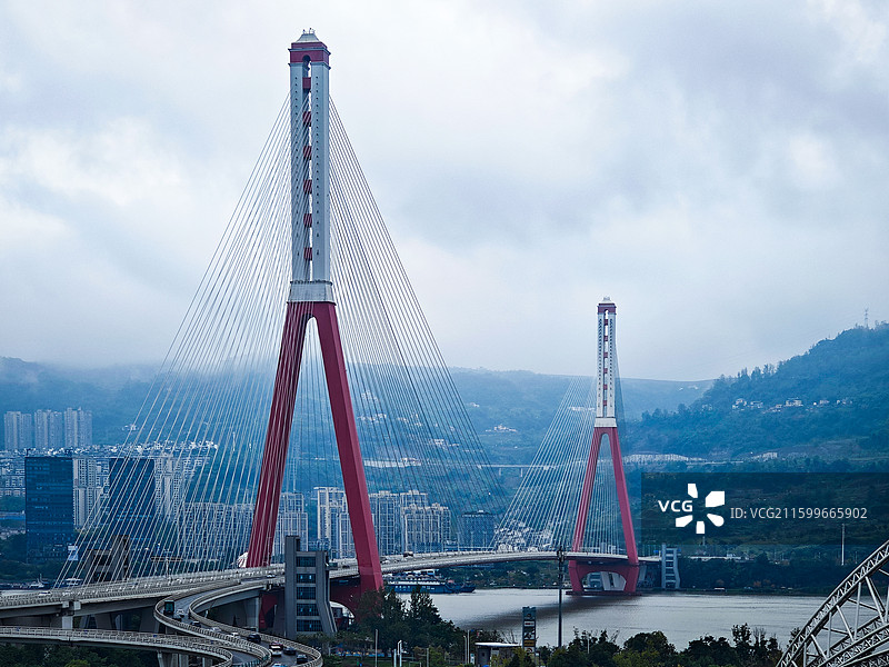 2025年，重庆万州牌楼长江大桥图片素材