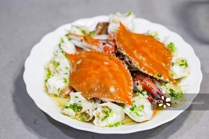 家烧家常菜葱油蟹螃蟹白蟹梭子蟹图片素材