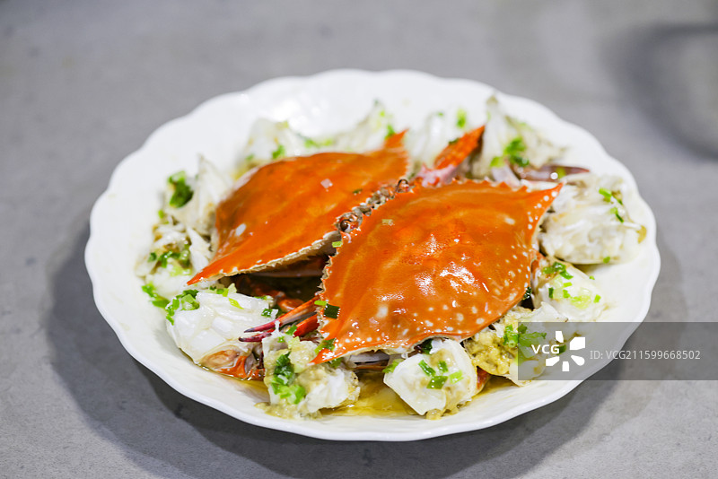 家烧家常菜葱油蟹螃蟹白蟹梭子蟹图片素材