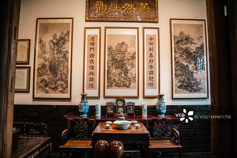 山西太原晋商博物院 三堂晋商文化室内展厅图片素材