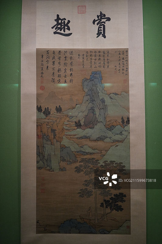 桐荫玩鹤图轴，明代沈周，故宫百年守护特展图片素材