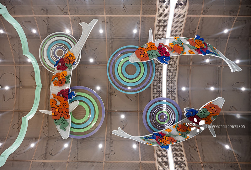 北京地铁19号线站内风光图片素材