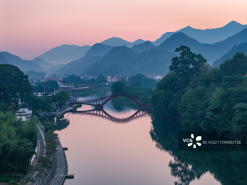 安徽宣城风景航拍图片素材