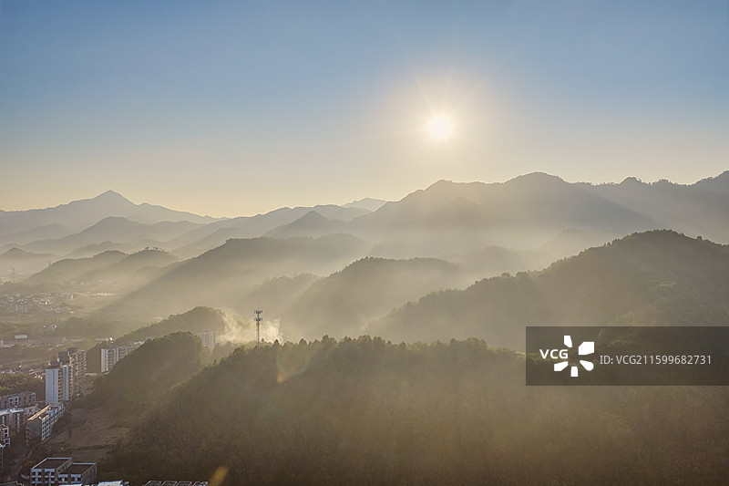 安徽宣城风景航拍图片素材