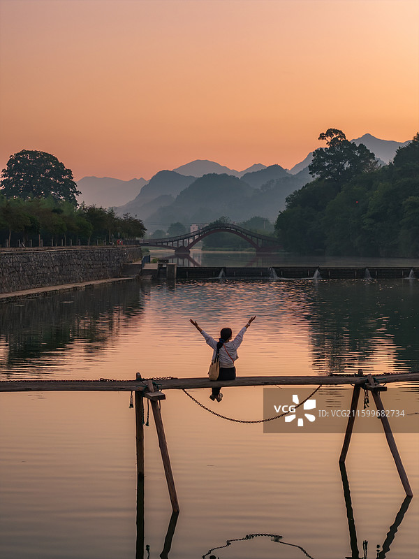 安徽宣城风景航拍图片素材