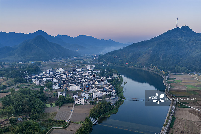 安徽宣城风景航拍图片素材