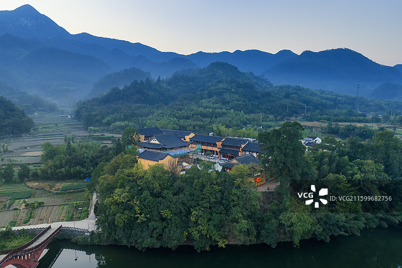 安徽宣城风景航拍图片素材