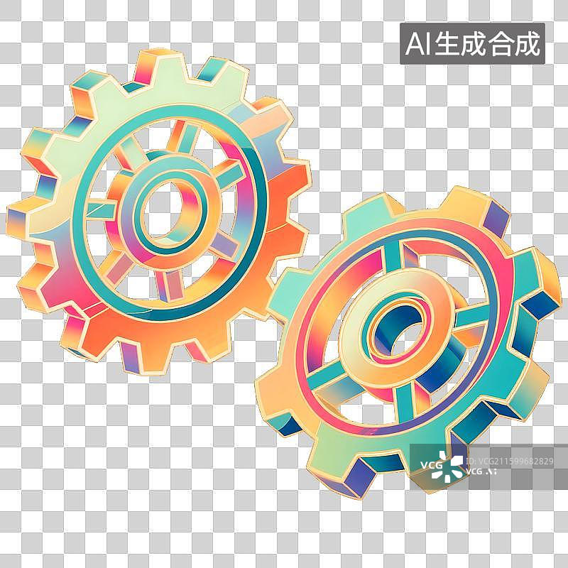 【AI数字艺术】科技齿轮，免扣设计元素图片素材
