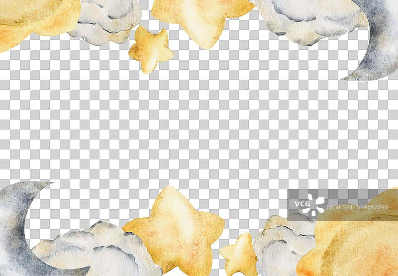 水彩手绘的奇幻宇宙星空图片素材