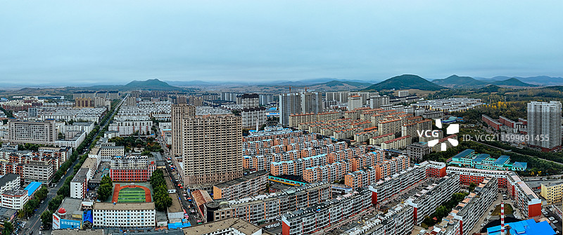 磐石市 东山公园 阜康大路 城市 航拍图片素材