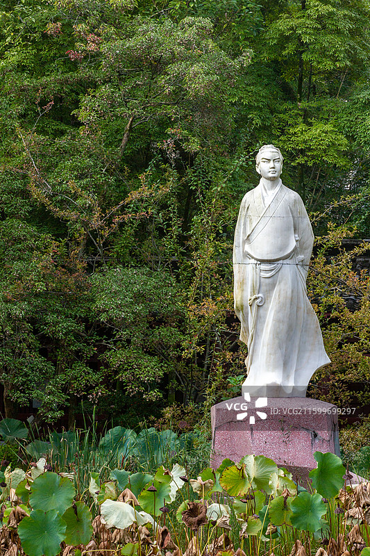四川省绵阳市江油市李白纪念馆李白雕像图片素材