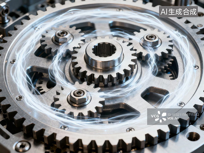 【AI数字艺术】齿轮传动系统动态展示图片素材