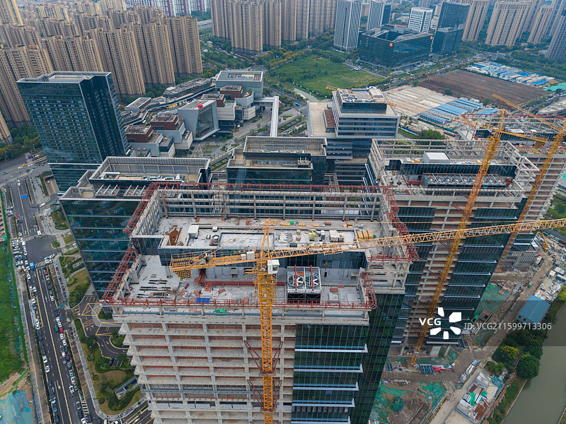 南京，阿里中心·南京，航拍建筑风光！图片素材