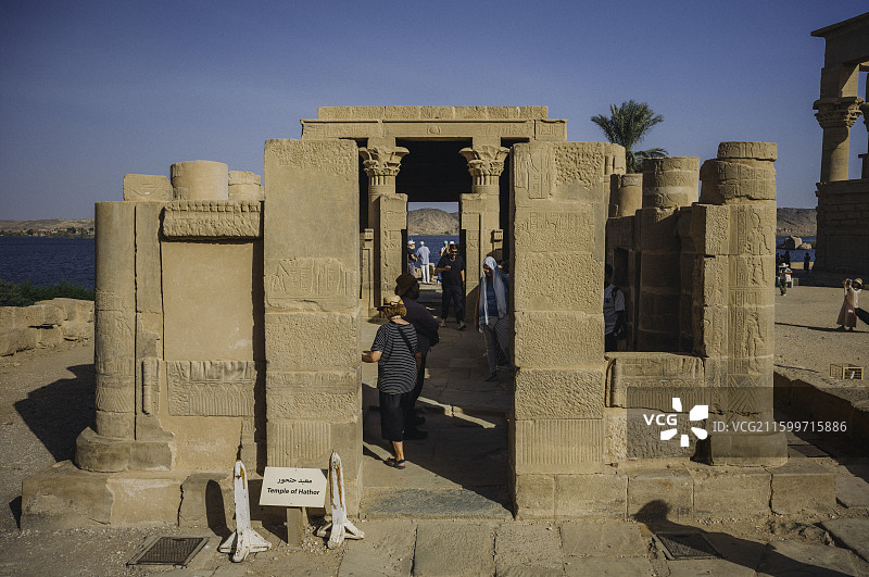 埃及 菲莱神庙 纳赛尔湖 晴天图片素材