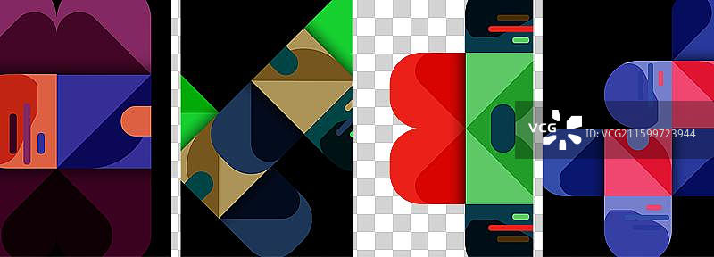 几何彩色方块海报背景图片素材