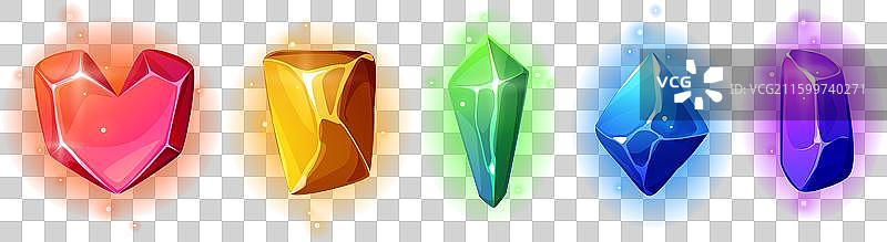 魔法宝石套装，孤立在背景上图片素材