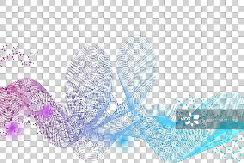 现代抽象分子结构，用于科学或图片素材