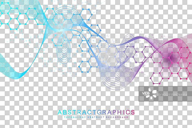 带有线条和点的现代科学背景图片素材