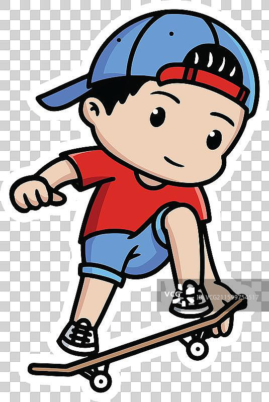 一个男孩跳跃的吉祥物角色图片素材