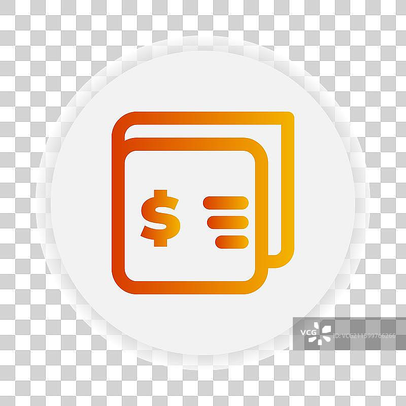 渐变色钱包支付轮廓图标图片素材