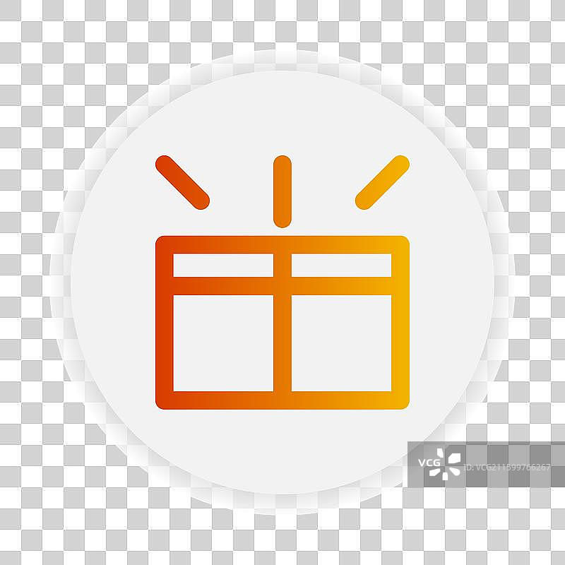 带渐变色的礼品盒轮廓图标图片素材