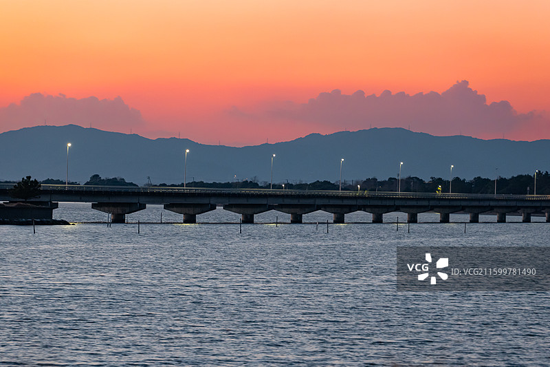 滨松滨名湖傍晚一景图片素材