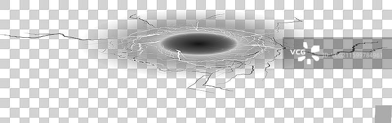逼真的闪电，白色的闪电圆圈图片素材