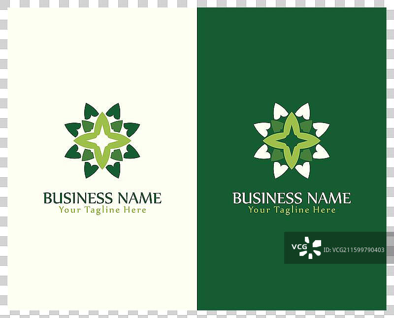 绿色曼陀罗花自然保健标志图片素材