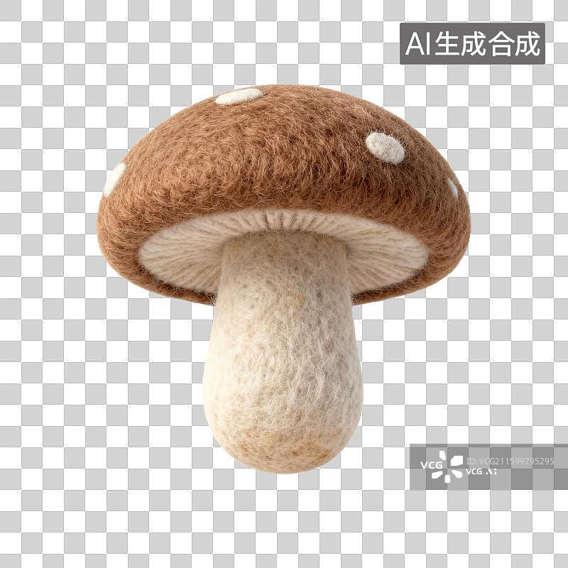 【AI数字艺术】手工毛毡制作的蘑菇图片素材