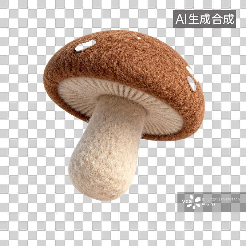 【AI数字艺术】手工毛毡制作的蘑菇图片素材