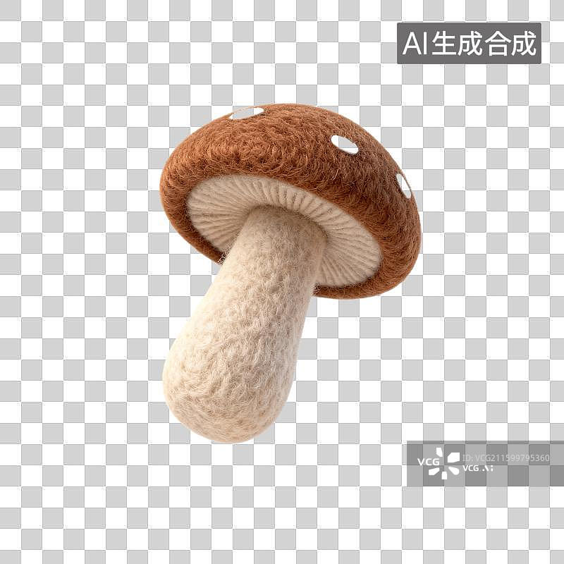 【AI数字艺术】手工毛毡制作的蘑菇图片素材