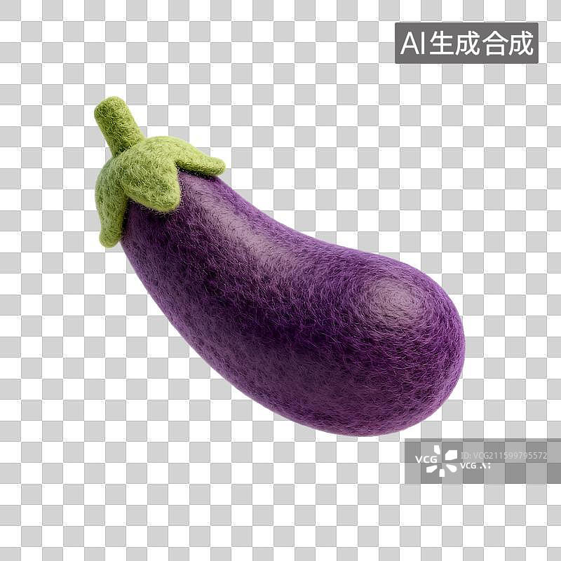 【AI数字艺术】紫色毛毡茄子特写图片素材