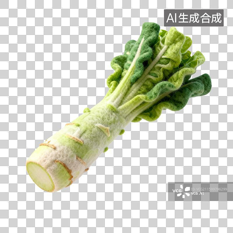 【AI数字艺术】手工毛毡绿叶莴笋图片素材