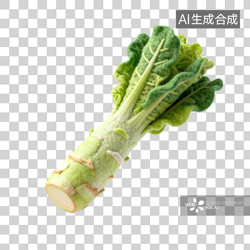 【AI数字艺术】手工毛毡绿叶莴笋图片素材