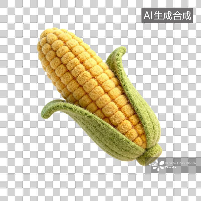 【AI数字艺术】手工毛毡玉米模型图片素材