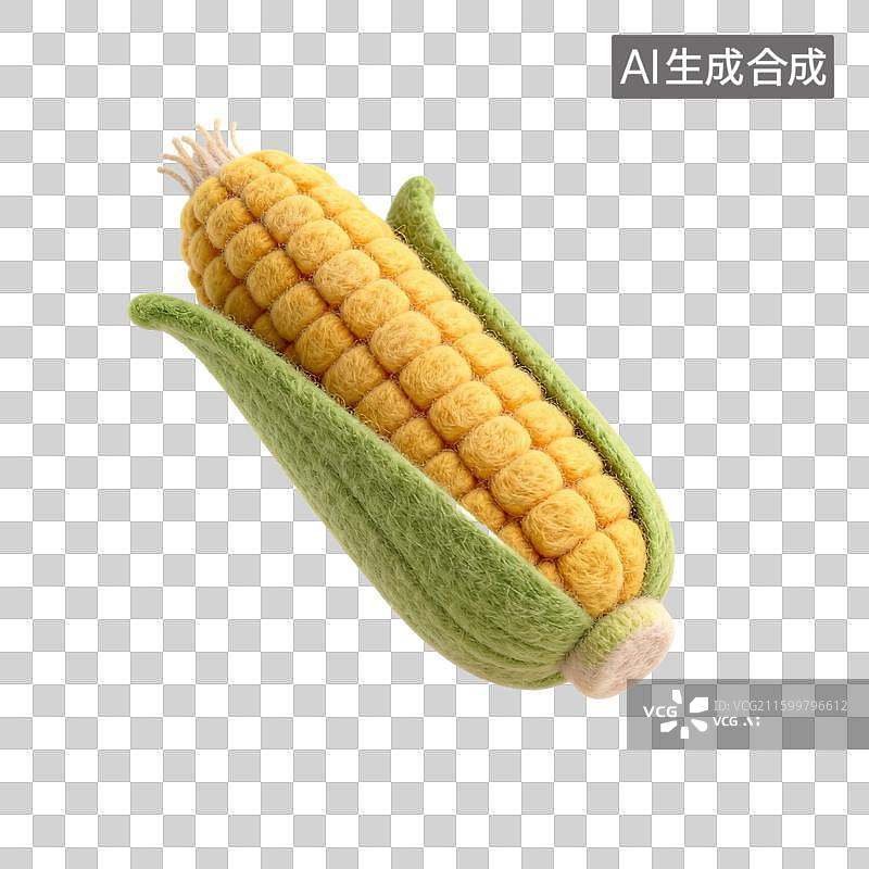 【AI数字艺术】手工毛毡玉米模型图片素材