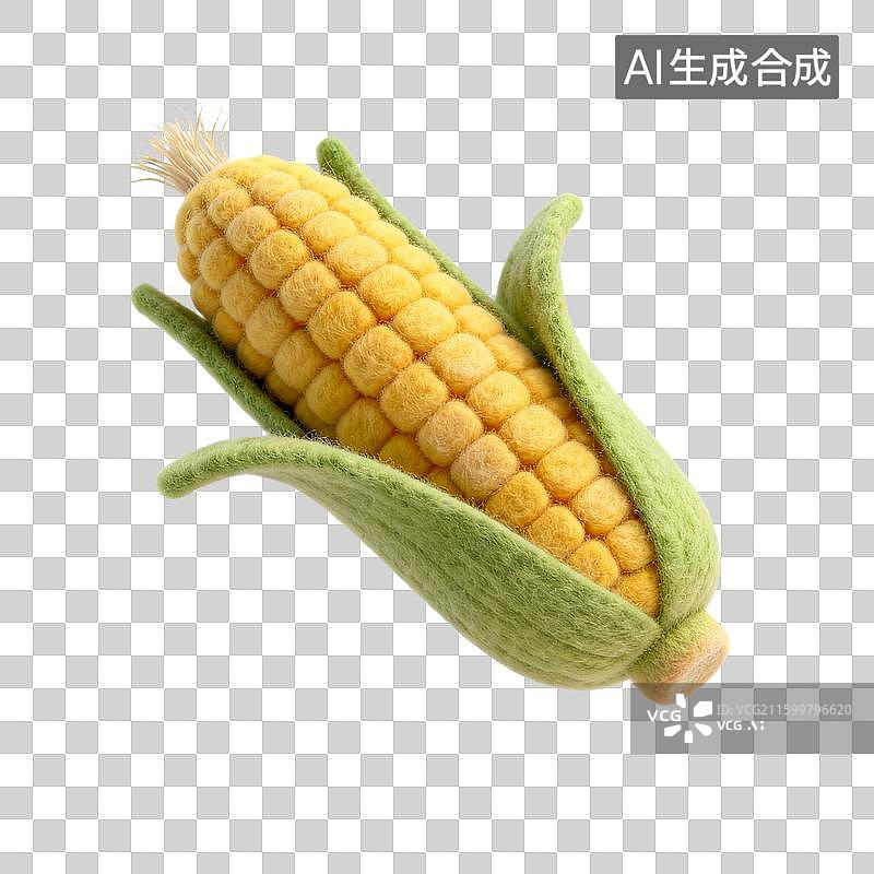 【AI数字艺术】手工毛毡玉米模型图片素材