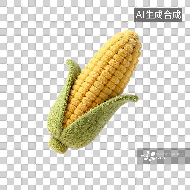 【AI数字艺术】手工毛毡玉米模型图片素材